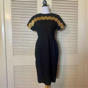 Vintage Chatta B Lord & Taylor Metallic Zigzag Dress